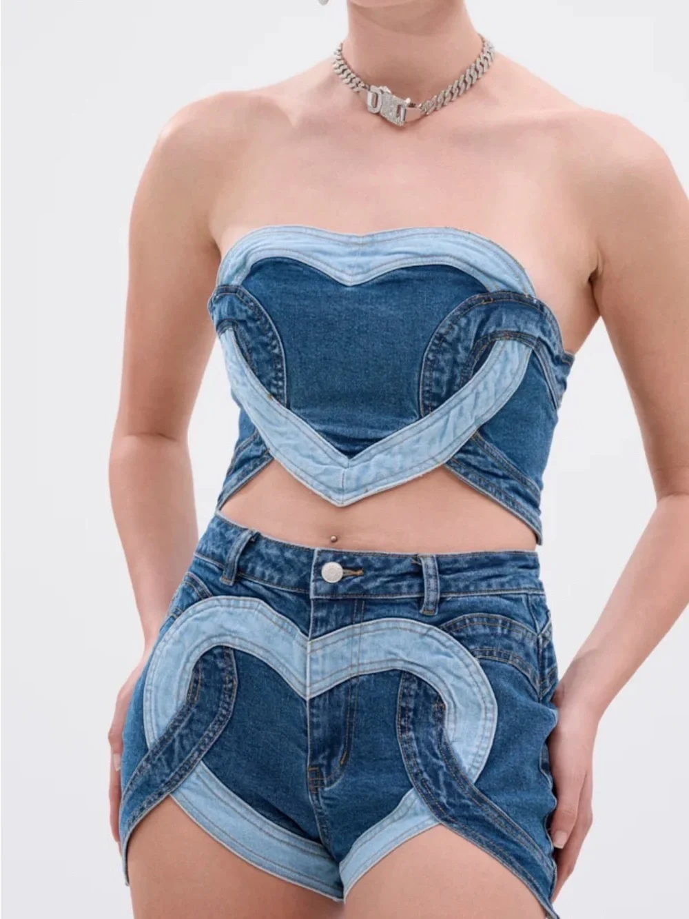 So much love denim short set.